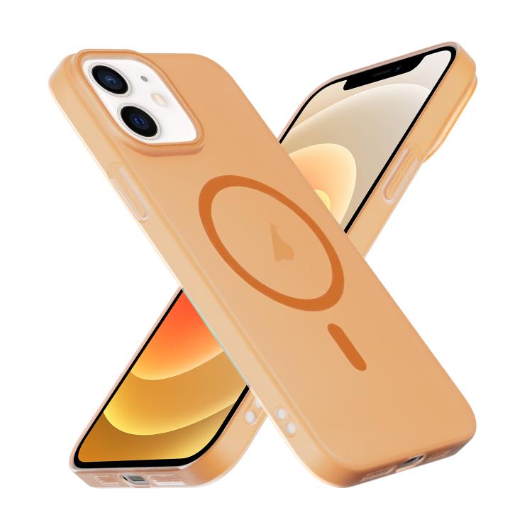 For iPhone 12 Translucent Frosted Skin PC MagSafe Phone Case