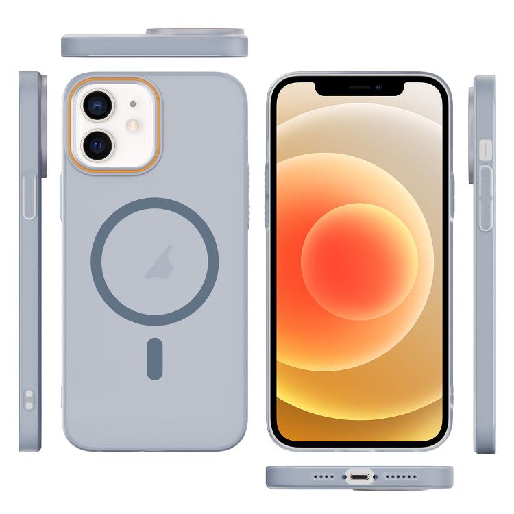For iPhone 12 Translucent Frosted Skin PC MagSafe Phone Case