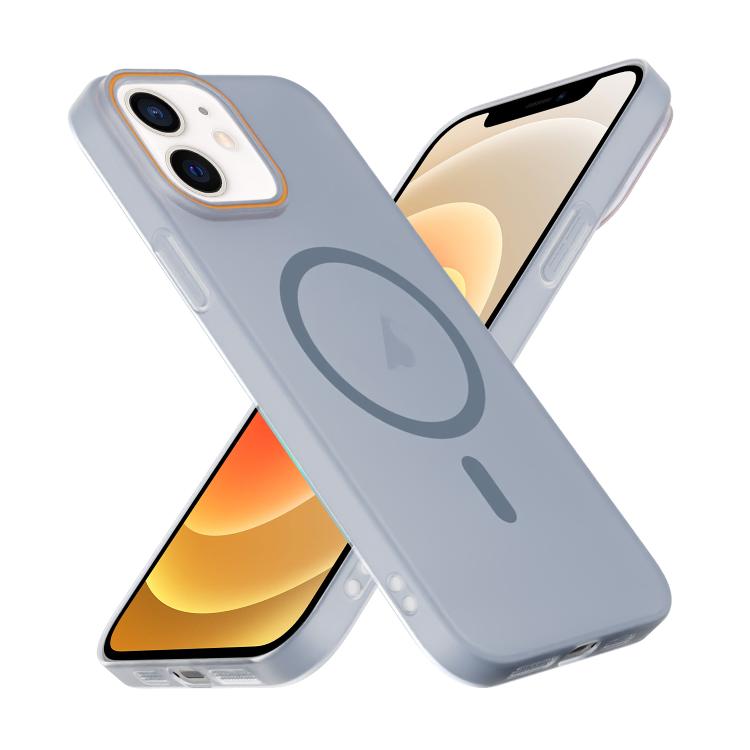 For iPhone 12 Translucent Frosted Skin PC MagSafe Phone Case