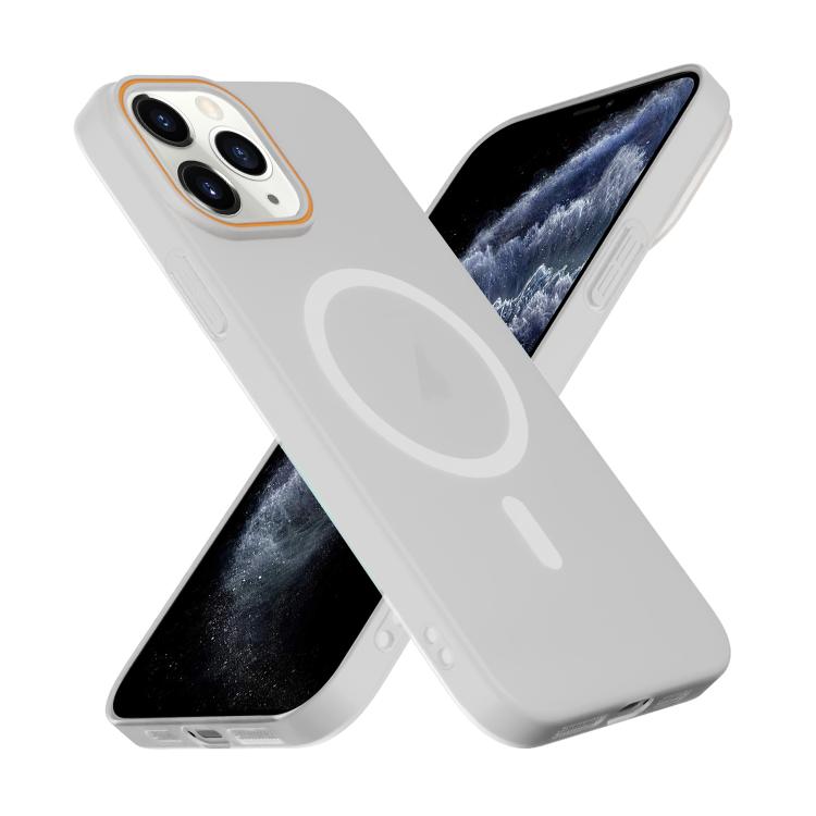 For iPhone 11 Pro Max Translucent Frosted Skin PC MagSafe Phone Case