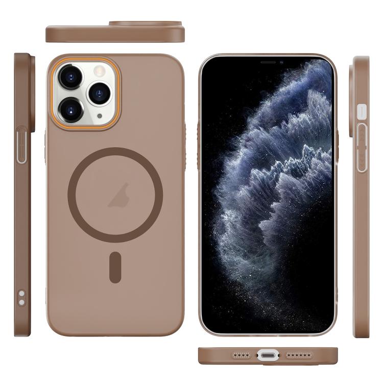 For iPhone 11 Pro Max Translucent Frosted Skin PC MagSafe Phone Case