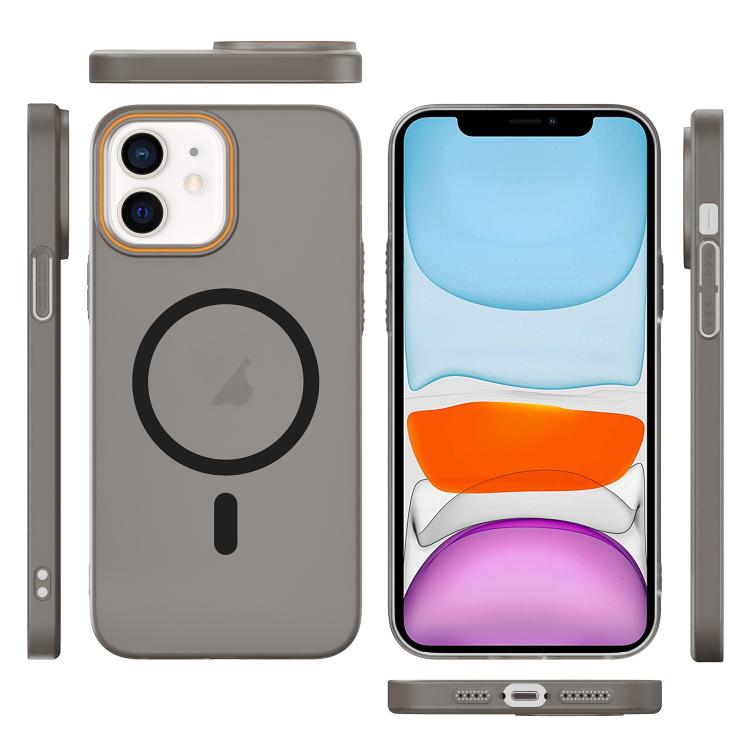 For iPhone 11 Translucent Frosted Skin PC MagSafe Phone Case