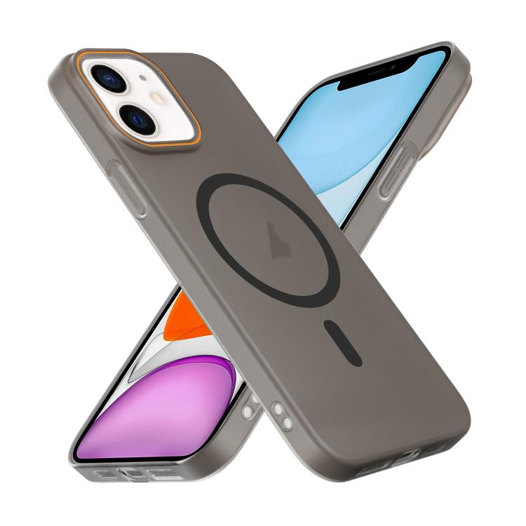 For iPhone 11 Translucent Frosted Skin PC MagSafe Phone Case