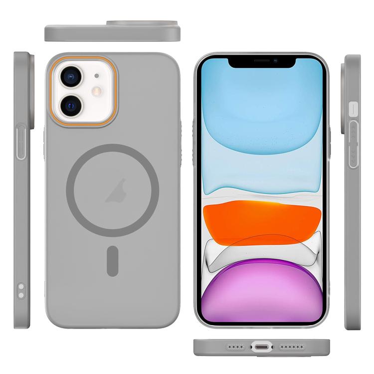 For iPhone 11 Translucent Frosted Skin PC MagSafe Phone Case