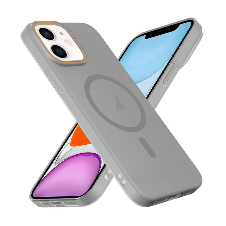 For iPhone 11 Translucent Frosted Skin PC MagSafe Phone Case