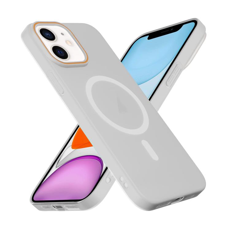 For iPhone 11 Translucent Frosted Skin PC MagSafe Phone Case