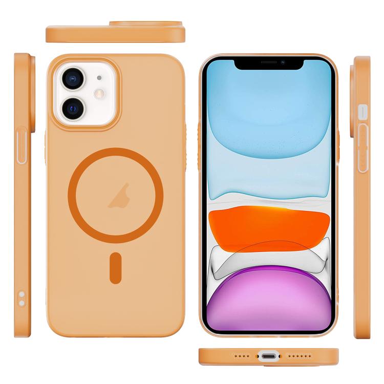For iPhone 11 Translucent Frosted Skin PC MagSafe Phone Case