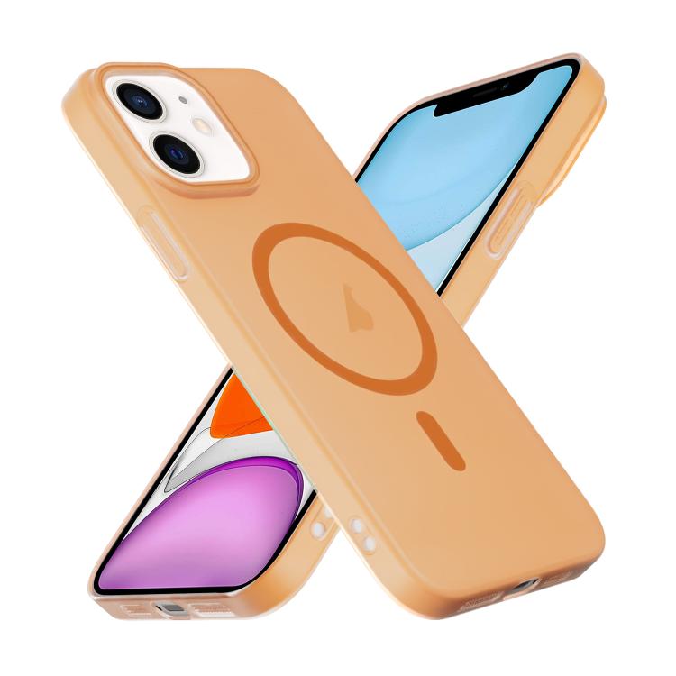 For iPhone 11 Translucent Frosted Skin PC MagSafe Phone Case