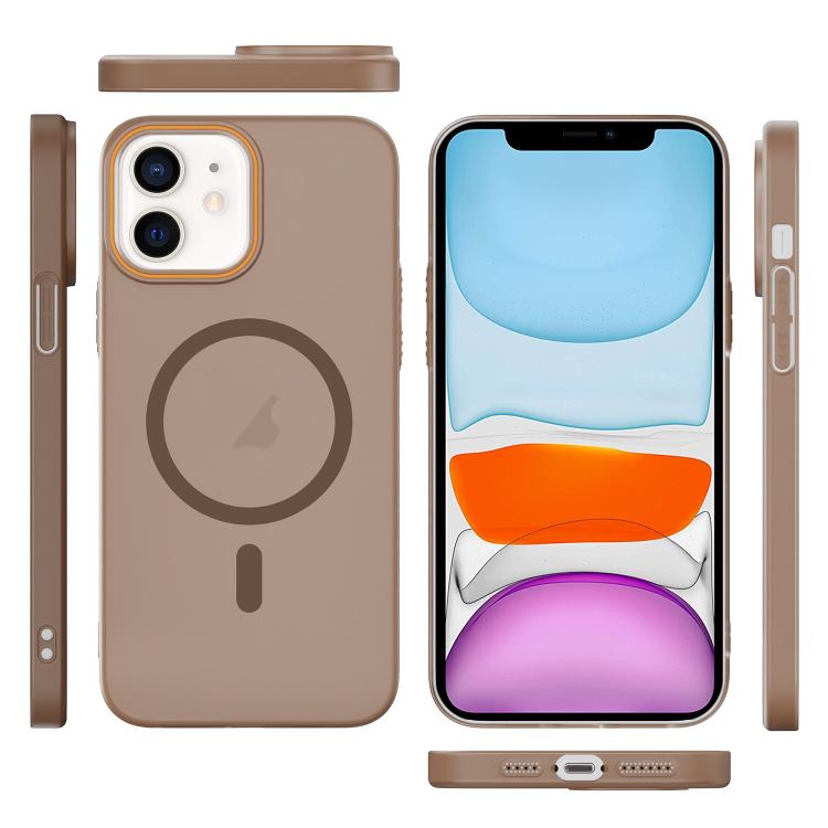 For iPhone 11 Translucent Frosted Skin PC MagSafe Phone Case