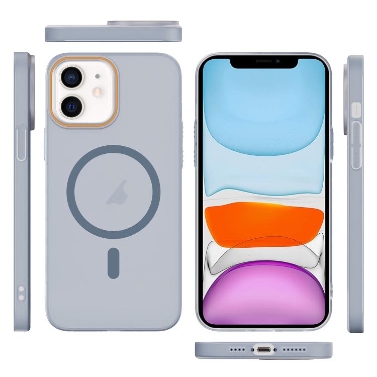 For iPhone 11 Translucent Frosted Skin PC MagSafe Phone Case