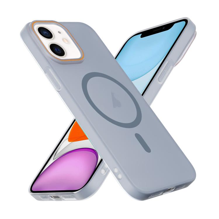 For iPhone 11 Translucent Frosted Skin PC MagSafe Phone Case