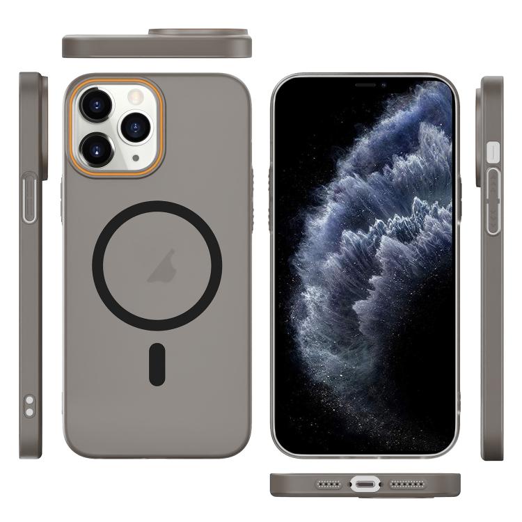 For iPhone 11 Pro Translucent Frosted Skin PC MagSafe Phone Case