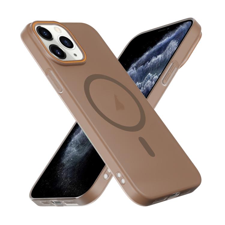 For iPhone 11 Pro Translucent Frosted Skin PC MagSafe Phone Case
