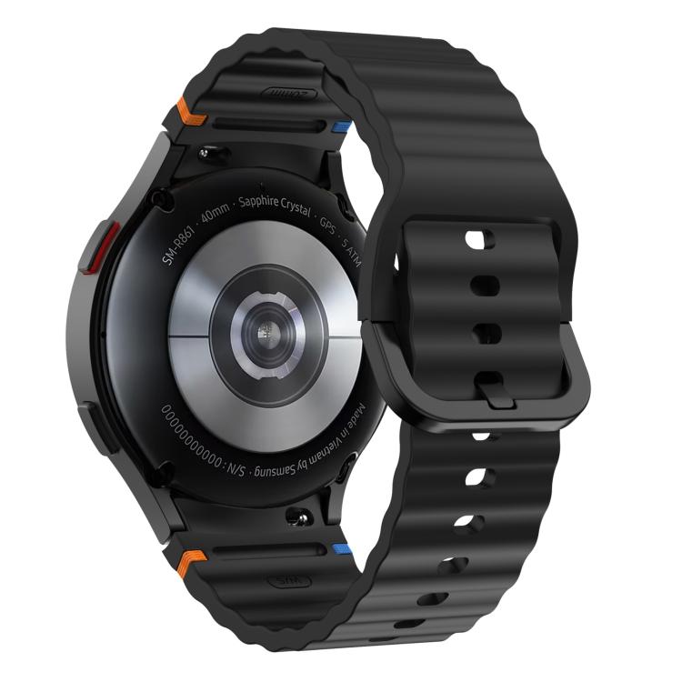 For Samsung Galaxy Watch FE / 7 / 6 / 5 / 4 xDfind Wavy Grain Stitched Colorful Buckle Silicone Watch Band