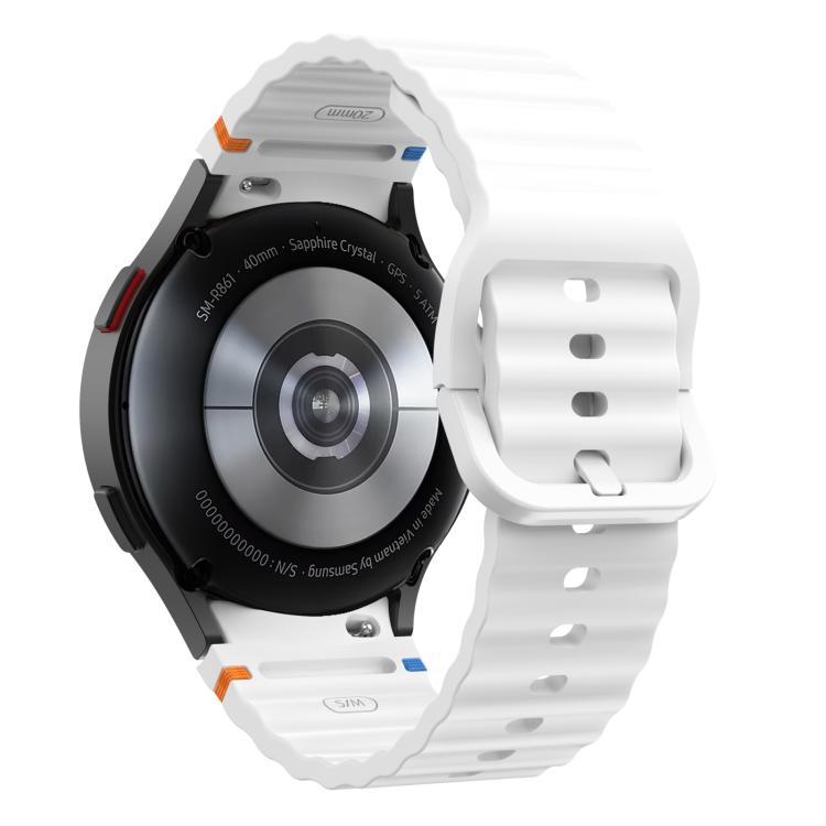 For Samsung Galaxy Watch FE / 7 / 6 / 5 / 4 xDfind Wavy Grain Stitched Colorful Buckle Silicone Watch Band