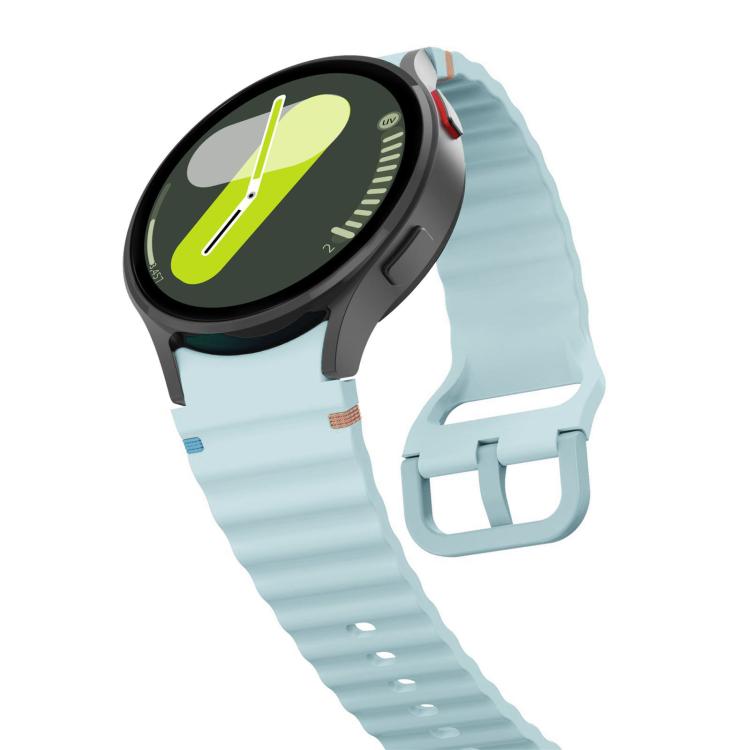 For Samsung Galaxy Watch FE / 7 / 6 / 5 / 4 xDfind Wavy Grain Stitched Colorful Buckle Silicone Watch Band