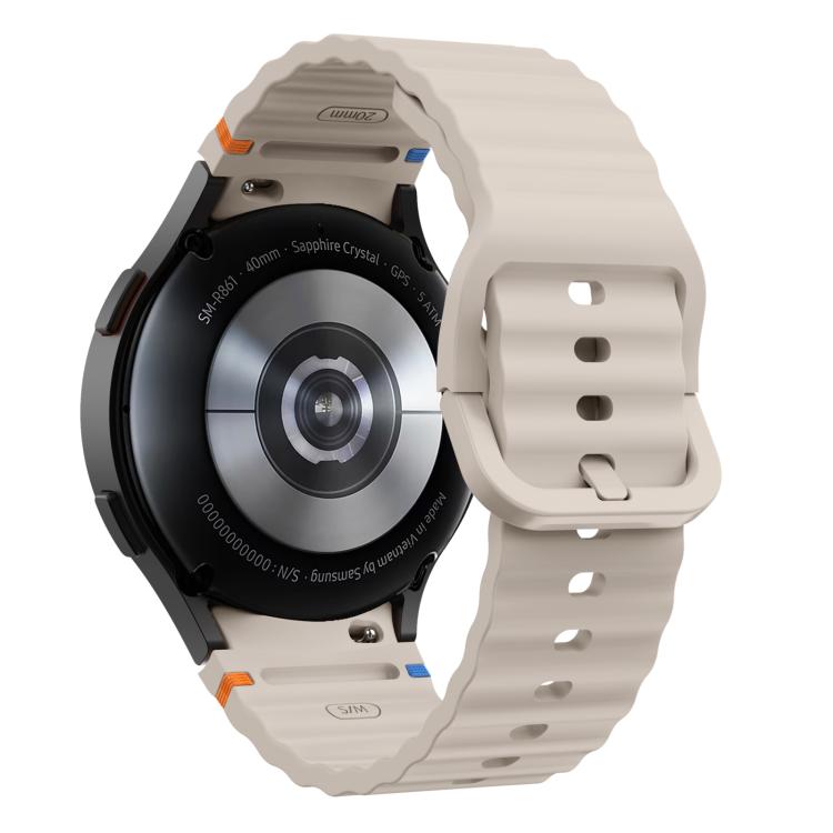 For Samsung Galaxy Watch FE / 7 / 6 / 5 / 4 xDfind Wavy Grain Stitched Colorful Buckle Silicone Watch Band