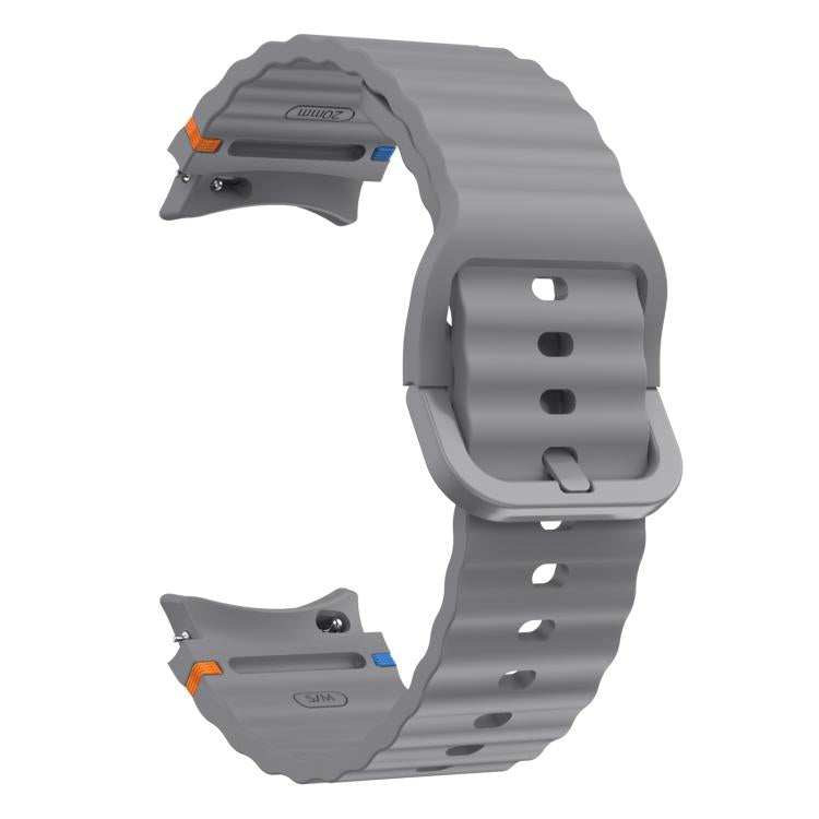 For Samsung Galaxy Watch FE / 7 / 6 / 5 / 4 xDfind Wavy Grain Stitched Colorful Buckle Silicone Watch Band