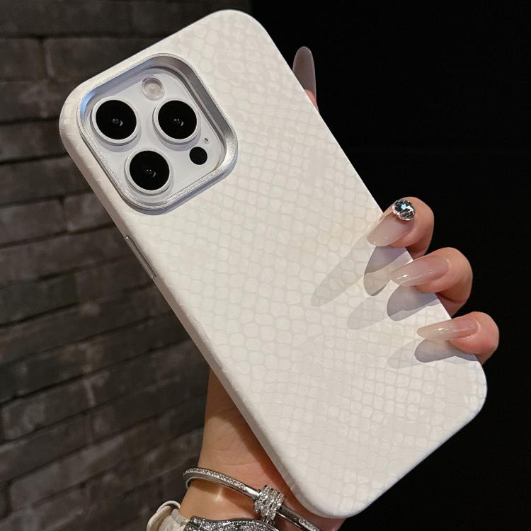 For iPhone 13 Pro Plain Leather Snake Texture PC MagSafe Phone Case