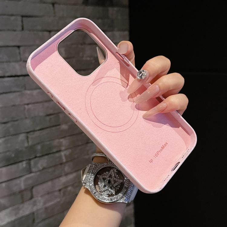 For iPhone 14 Pro Plain Leather Snake Texture PC MagSafe Phone Case