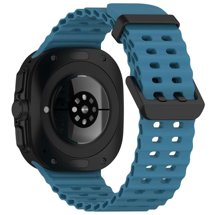For Samsung Galaxy Watch Ultra 47mm / Ultra 2025 xDfind Ocean Hole Dual Buckle Silicone Watch Band
