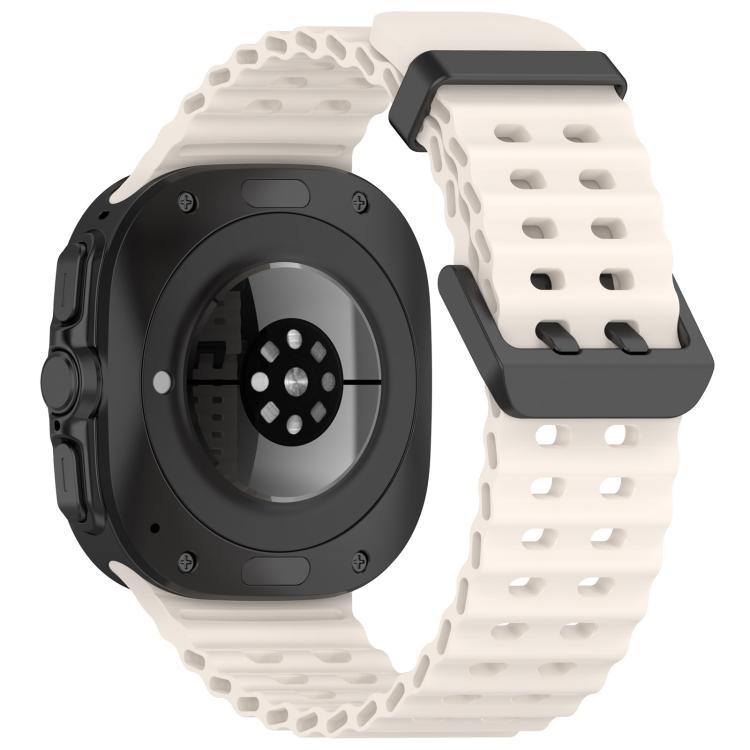 For Samsung Galaxy Watch Ultra 47mm / Ultra 2025 xDfind Ocean Hole Dual Buckle Silicone Watch Band
