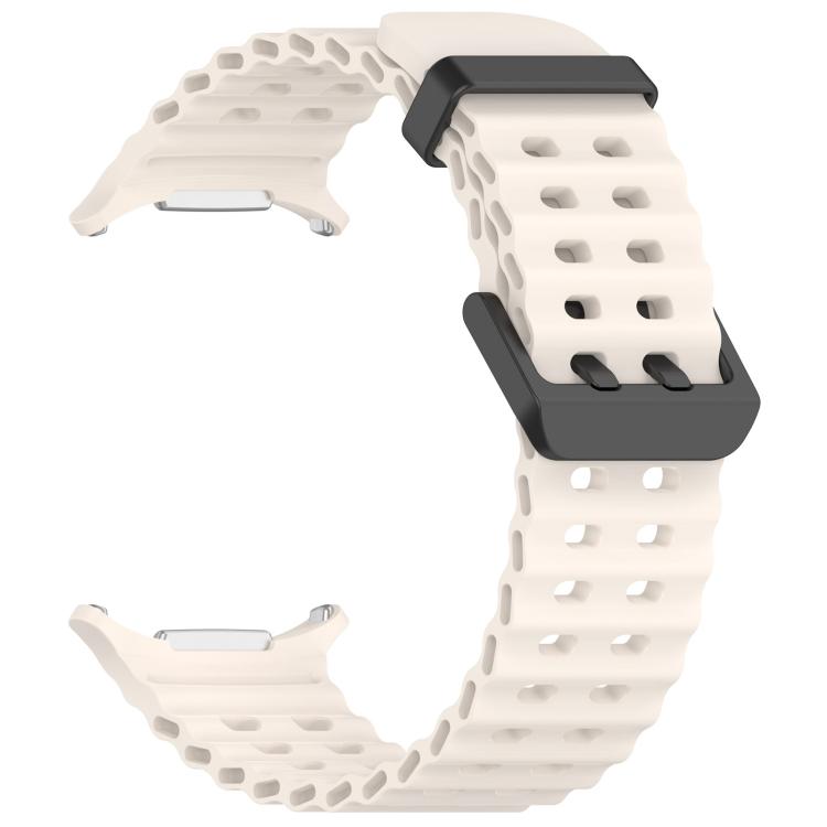 For Samsung Galaxy Watch Ultra 47mm / Ultra 2025 xDfind Ocean Hole Dual Buckle Silicone Watch Band