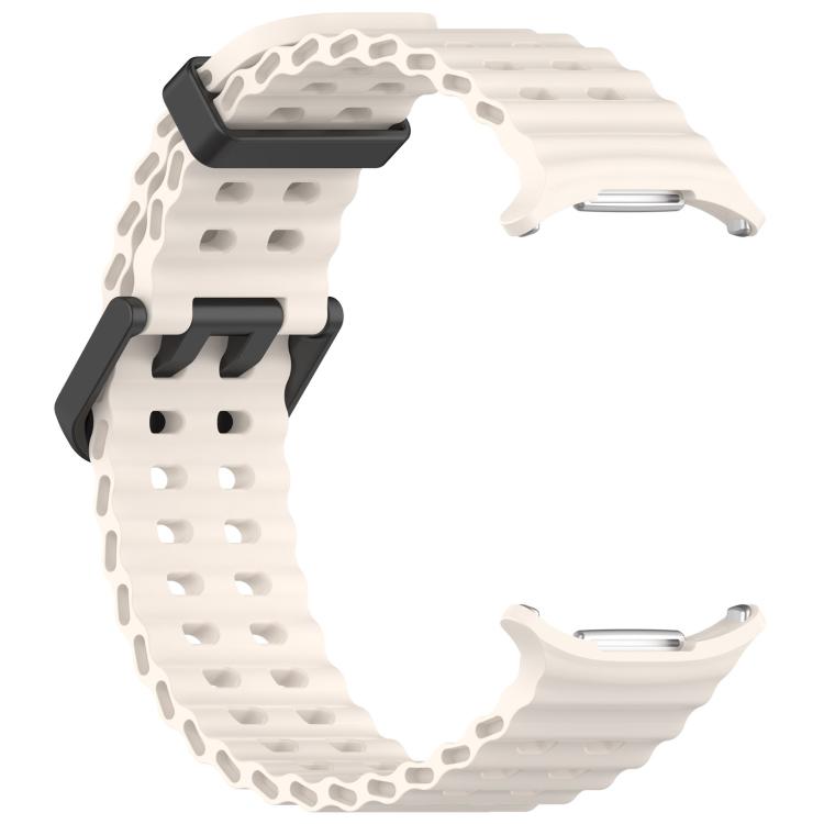 For Samsung Galaxy Watch Ultra 47mm / Ultra 2025 xDfind Ocean Hole Dual Buckle Silicone Watch Band