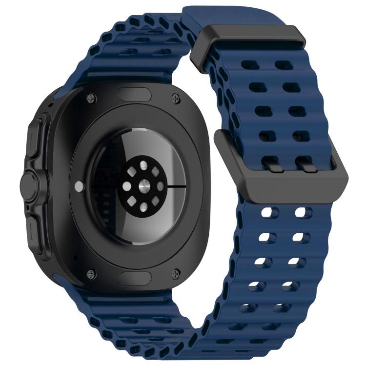 For Samsung Galaxy Watch Ultra 47mm / Ultra 2025 xDfind Ocean Hole Dual Buckle Silicone Watch Band