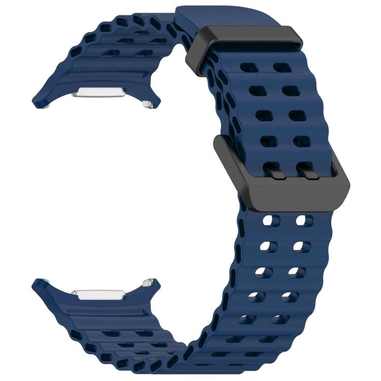 For Samsung Galaxy Watch Ultra 47mm / Ultra 2025 xDfind Ocean Hole Dual Buckle Silicone Watch Band