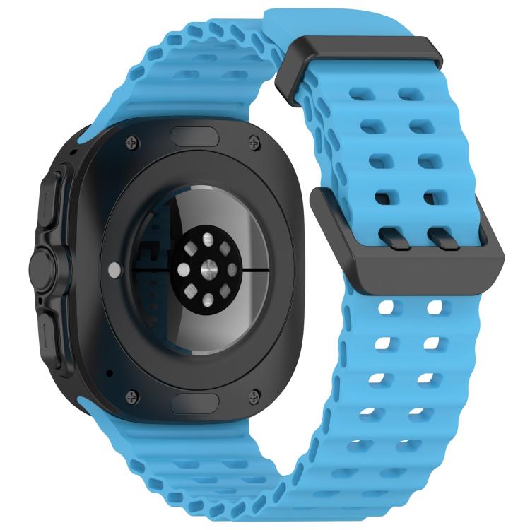 For Samsung Galaxy Watch Ultra 47mm / Ultra 2025 xDfind Ocean Hole Dual Buckle Silicone Watch Band