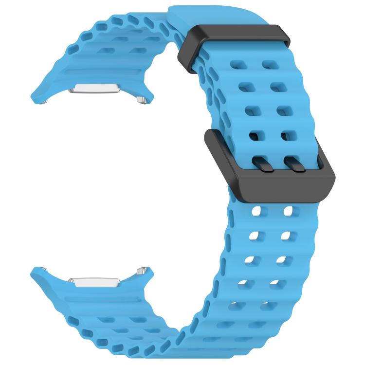 For Samsung Galaxy Watch Ultra 47mm / Ultra 2025 xDfind Ocean Hole Dual Buckle Silicone Watch Band