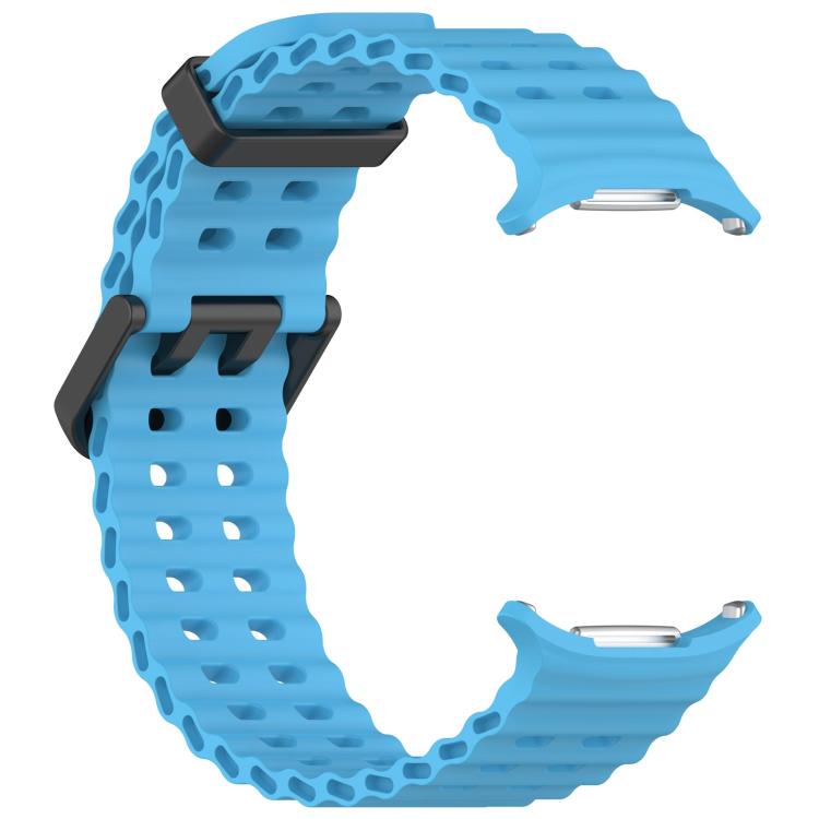 For Samsung Galaxy Watch Ultra 47mm / Ultra 2025 xDfind Ocean Hole Dual Buckle Silicone Watch Band