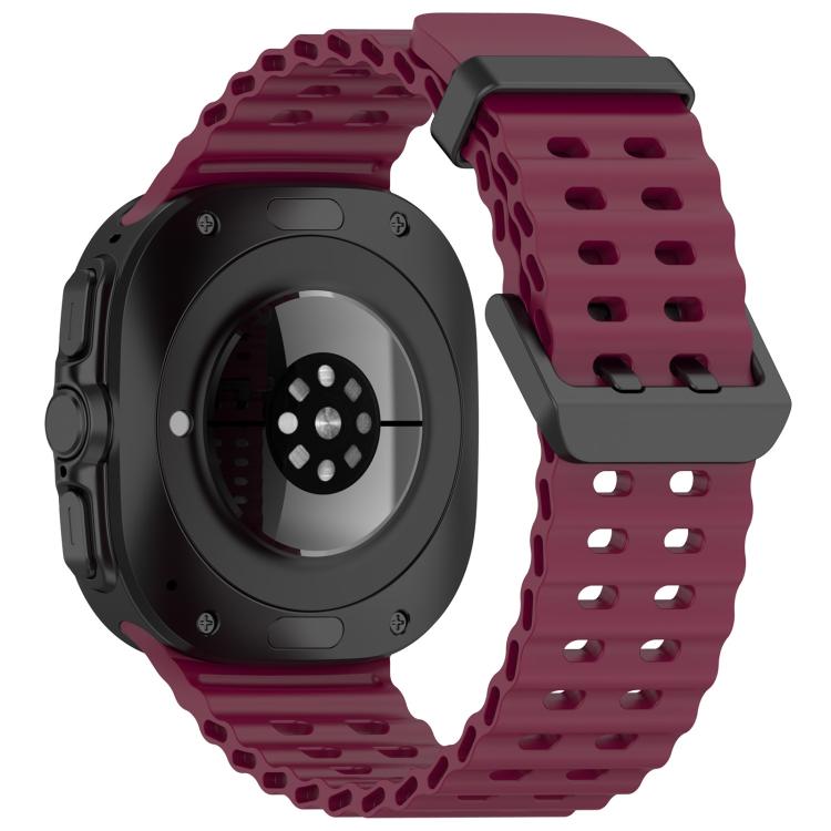 For Samsung Galaxy Watch Ultra 47mm / Ultra 2025 xDfind Ocean Hole Dual Buckle Silicone Watch Band