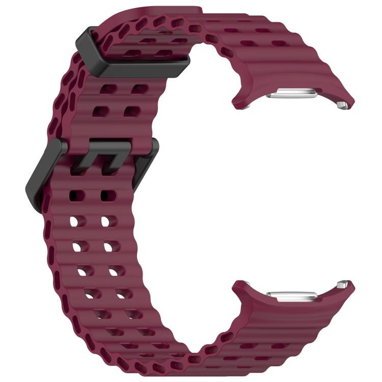 For Samsung Galaxy Watch Ultra 47mm / Ultra 2025 xDfind Ocean Hole Dual Buckle Silicone Watch Band