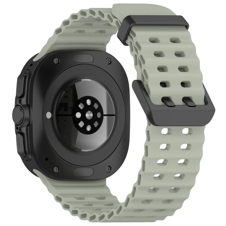 For Samsung Galaxy Watch Ultra 47mm / Ultra 2025 xDfind Ocean Hole Dual Buckle Silicone Watch Band