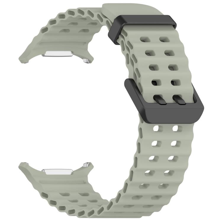 For Samsung Galaxy Watch Ultra 47mm / Ultra 2025 xDfind Ocean Hole Dual Buckle Silicone Watch Band