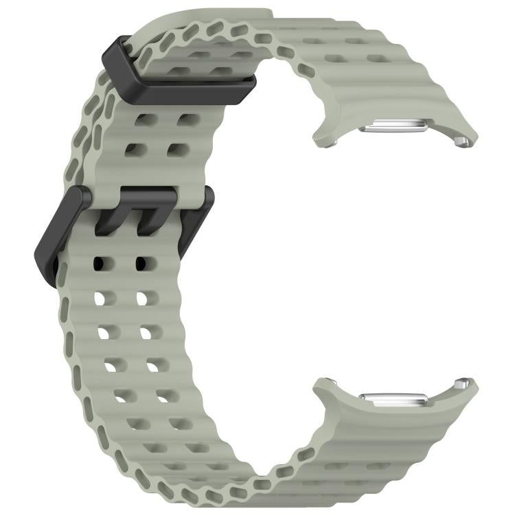 For Samsung Galaxy Watch Ultra 47mm / Ultra 2025 xDfind Ocean Hole Dual Buckle Silicone Watch Band