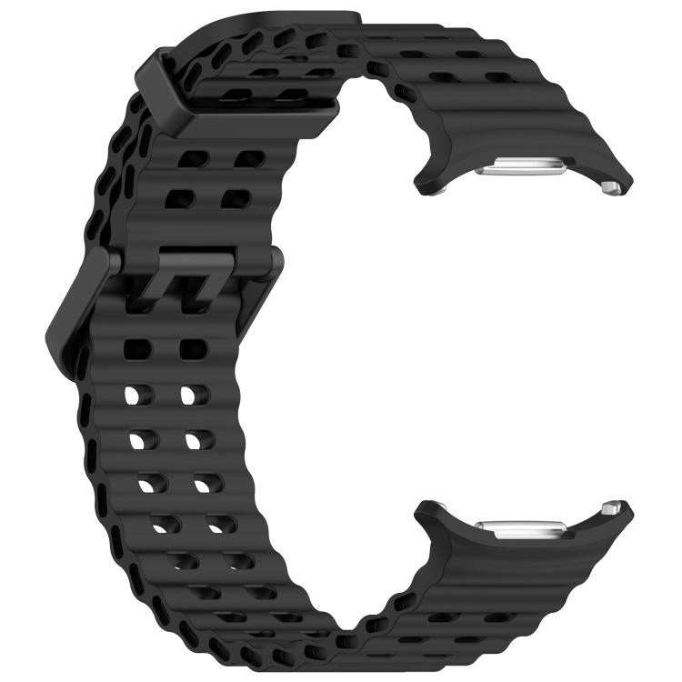 For Samsung Galaxy Watch Ultra 47mm / Ultra 2025 xDfind Ocean Hole Dual Buckle Silicone Watch Band