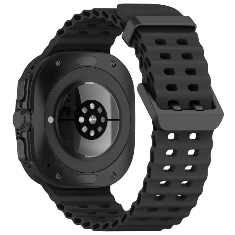 For Samsung Galaxy Watch Ultra 47mm / Ultra 2025 xDfind Ocean Hole Dual Buckle Silicone Watch Band