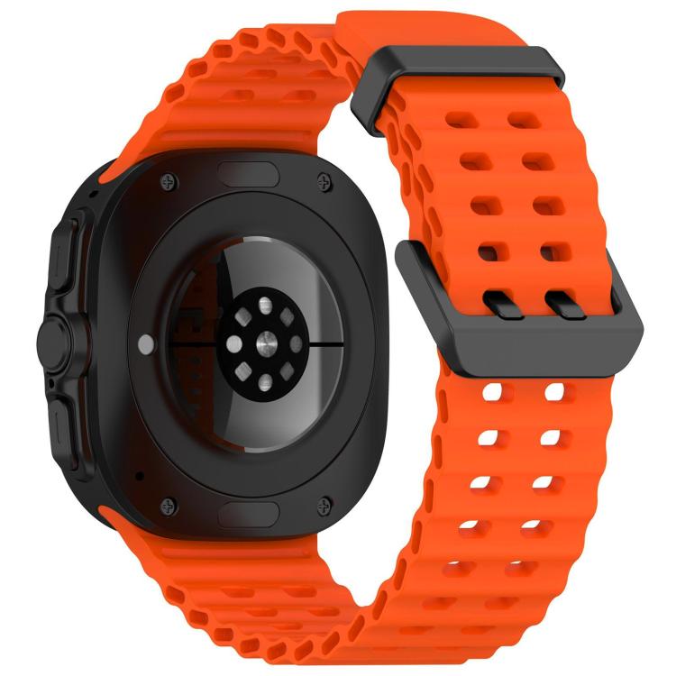 For Samsung Galaxy Watch Ultra 47mm / Ultra 2025 xDfind Ocean Hole Dual Buckle Silicone Watch Band