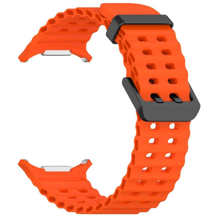 For Samsung Galaxy Watch Ultra 47mm / Ultra 2025 xDfind Ocean Hole Dual Buckle Silicone Watch Band