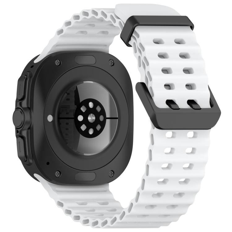 For Samsung Galaxy Watch Ultra 47mm / Ultra 2025 xDfind Ocean Hole Dual Buckle Silicone Watch Band