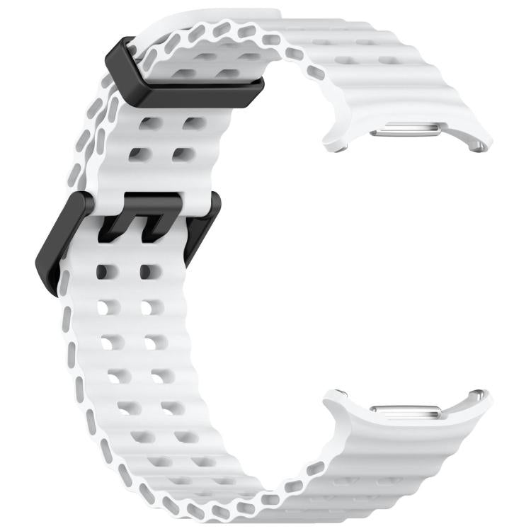 For Samsung Galaxy Watch Ultra 47mm / Ultra 2025 xDfind Ocean Hole Dual Buckle Silicone Watch Band