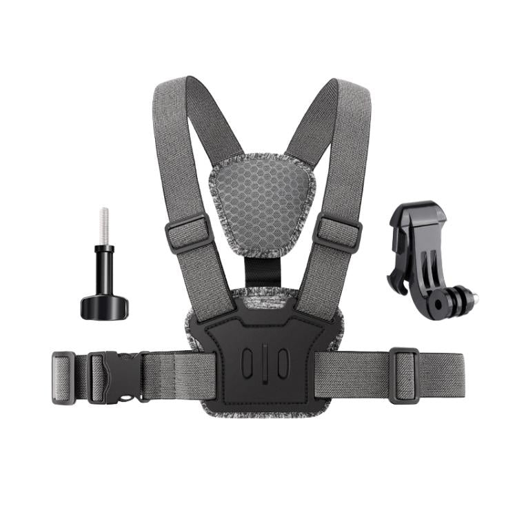 3 in 1 Quick Release Body Mount Belt Chest Strap with Mount & Screw - Grey