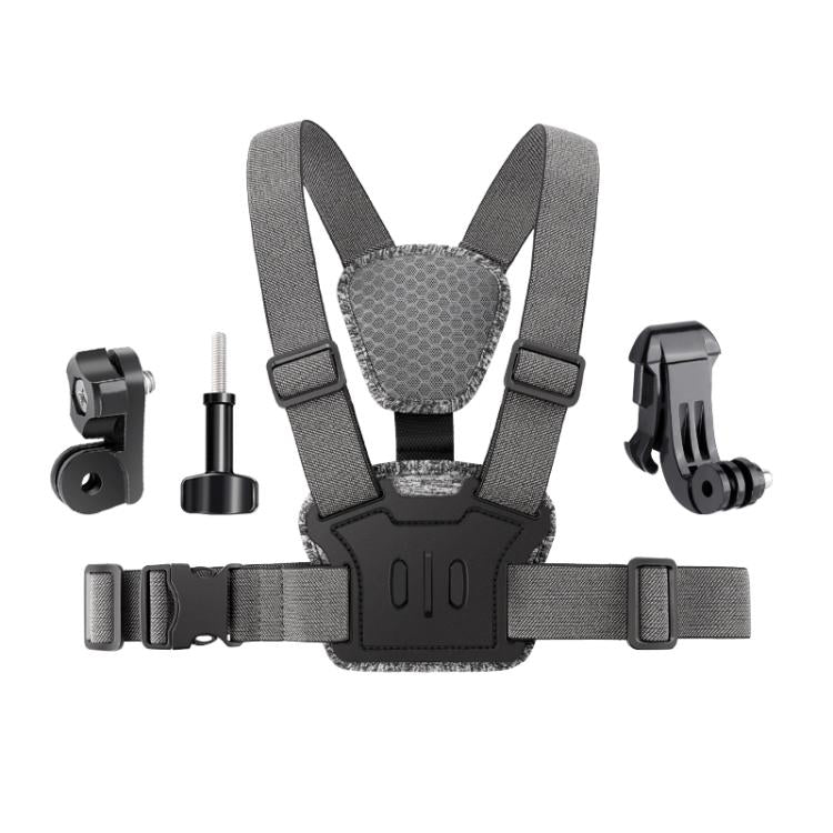 4 in 1 Quick Release Body Mount Belt Chest Strap with Mount & Screw - Grey