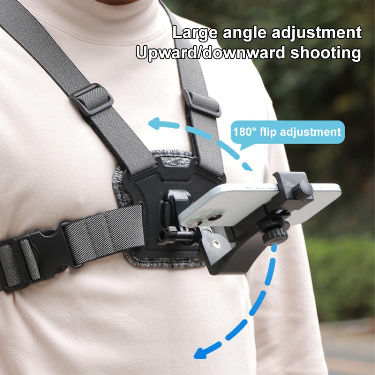 3 in 1 Quick Release Body Mount Belt Chest Strap with Mount & Screw - Grey