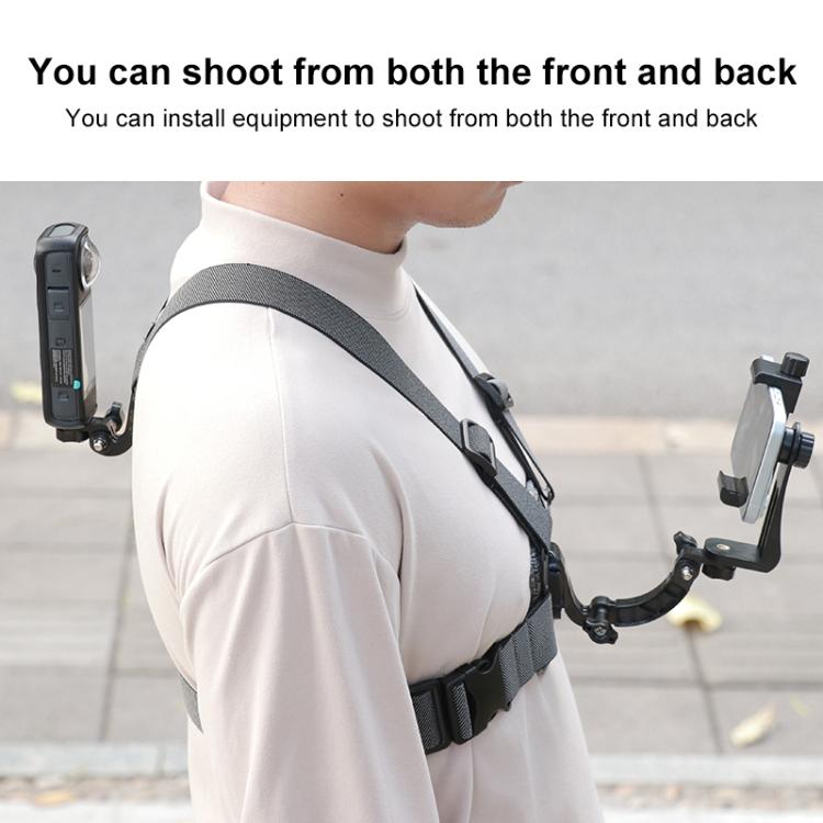 4 in 1 Quick Release Body Mount Belt Chest Strap with Mount & Screw - Grey