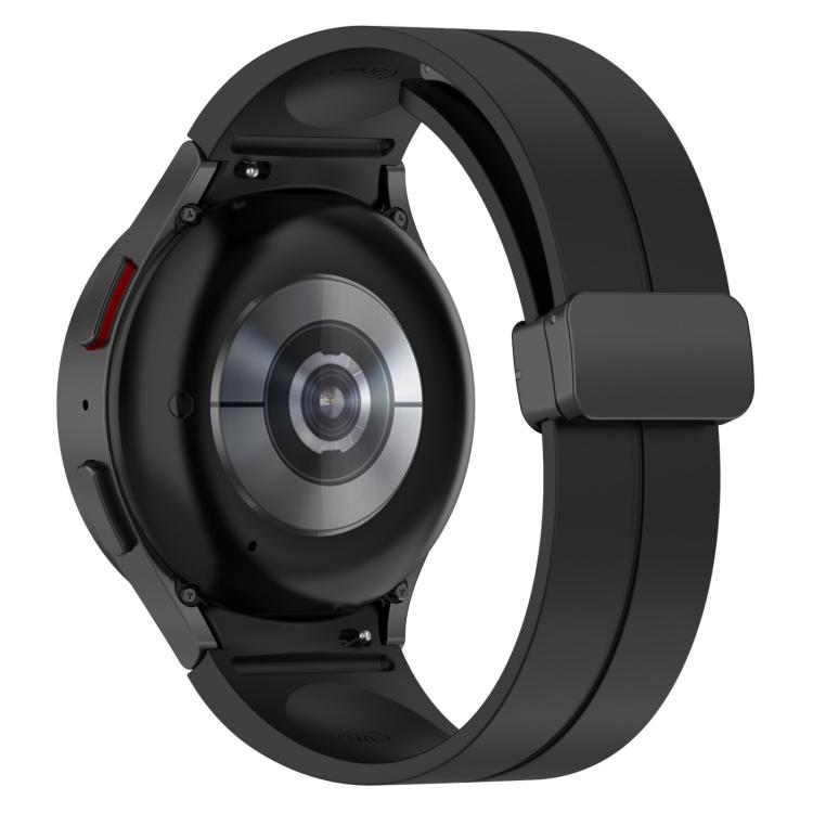 For Samsung Galaxy Watch7 / FE / 6 / 5 / 4 xDfind Fold Magnetic Black Buckle Silicone Watch Band
