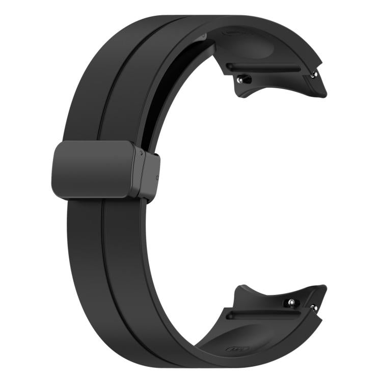For Samsung Galaxy Watch7 / FE / 6 / 5 / 4 xDfind Fold Magnetic Black Buckle Silicone Watch Band